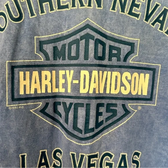 Vintage 90s Harley-Davidson Henley T-Shirt Sz XL Southern Nevada Las Vegas - Picture 2 of 6